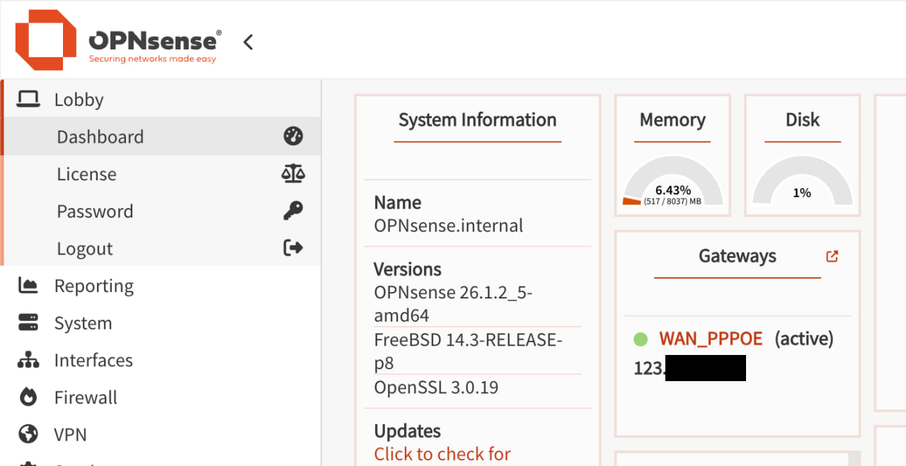OPNsense successfully getting an IP