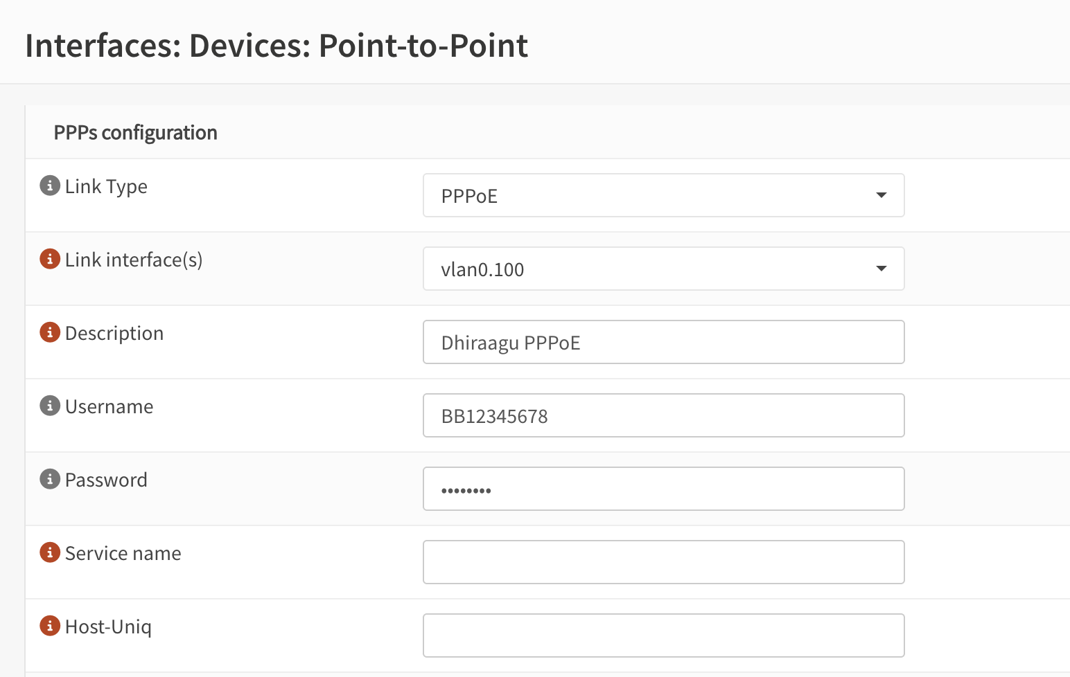 OPNsense PPPoE configuration