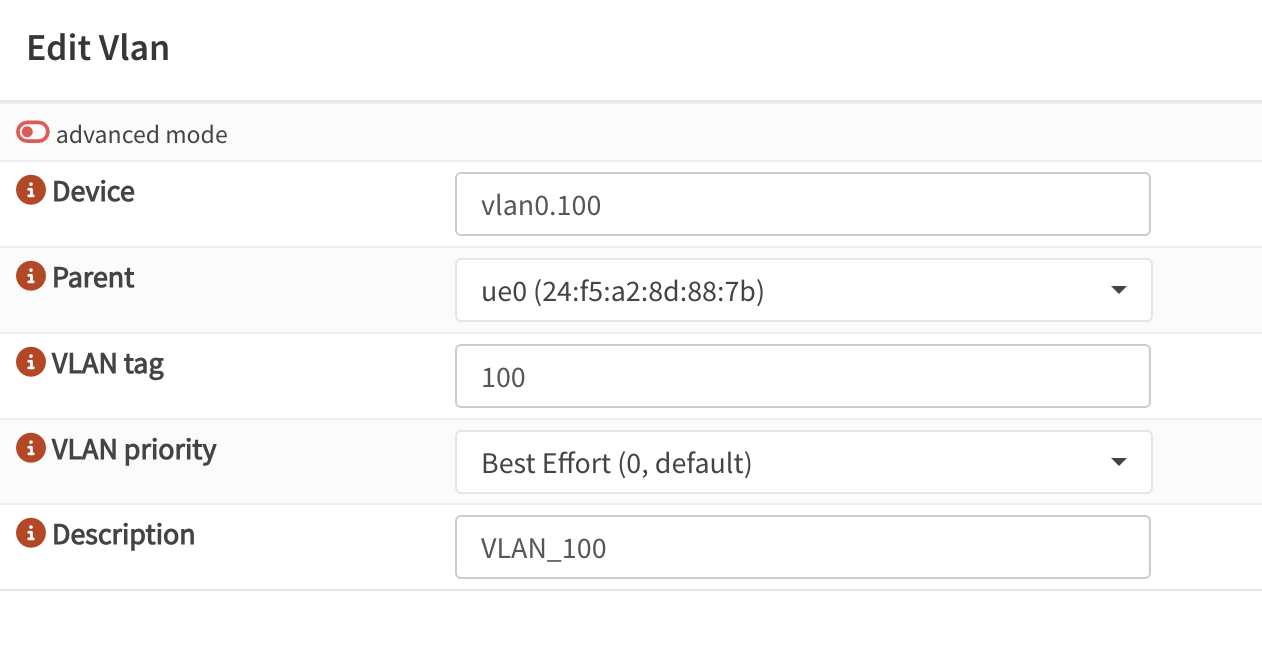 OPNsense VLAN configuration